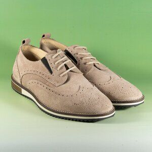 NWB Cycleur De Luxe Men's Oxford Wingtip Beige Leather Lace Up Sho Size 40 US 9